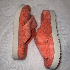 UGG Orange Fuzzy Sandals